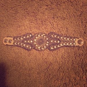 Studded leather bracelet